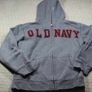 Old Navy Size YXL Grey "Old Navy" Applique Logo Fleece Zip-Up Jacket